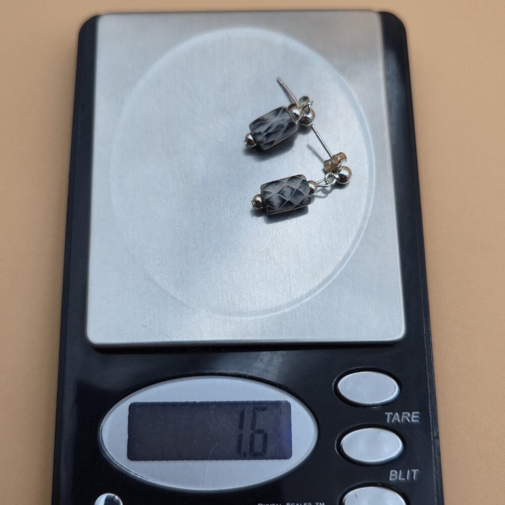 Sterling Silver Odd Pattern Small Dangle Earrings… - image 5